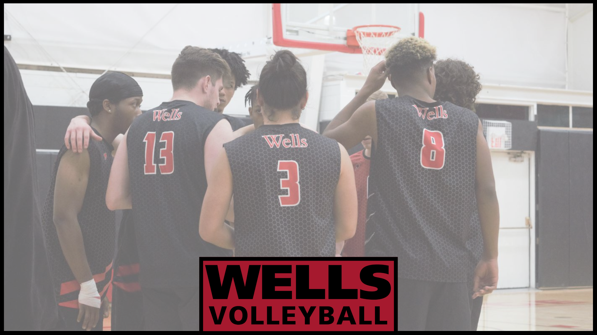 men's volleyball team huddle